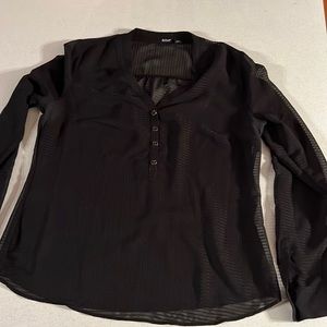 a.n.a sheer black long sleeve shirt